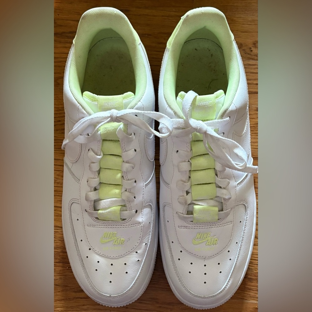 Nike Air Force 1, Double Air Pack White Barely Volt Men’s US 11, CJ1379-101, EUC